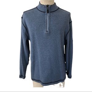 CHAPS REVERSIBLE QUARTER ZIP PULLOVER